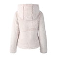 thumbnail image 4 of Hat and Beyond Women's Reversible Comfortable Lounge Fleece Sherpa And Puffer Jacket With Hood, 4 of 5