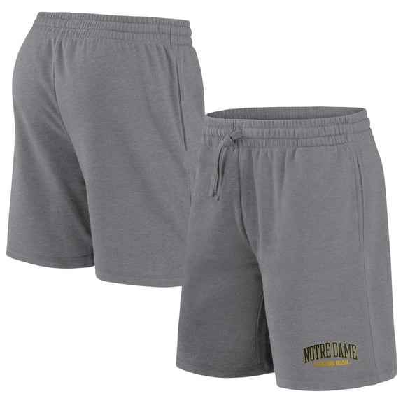 Men's Fanatics Heathered Gray Notre Dame Fighting Irish Level Playing Field Shorts