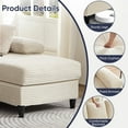 thumbnail image 3 of Mjkone U-Shaped Sectional Sofa, 4 Seats Corduroy Couch with Double Chaise for Living Room - Beige, 3 of 6