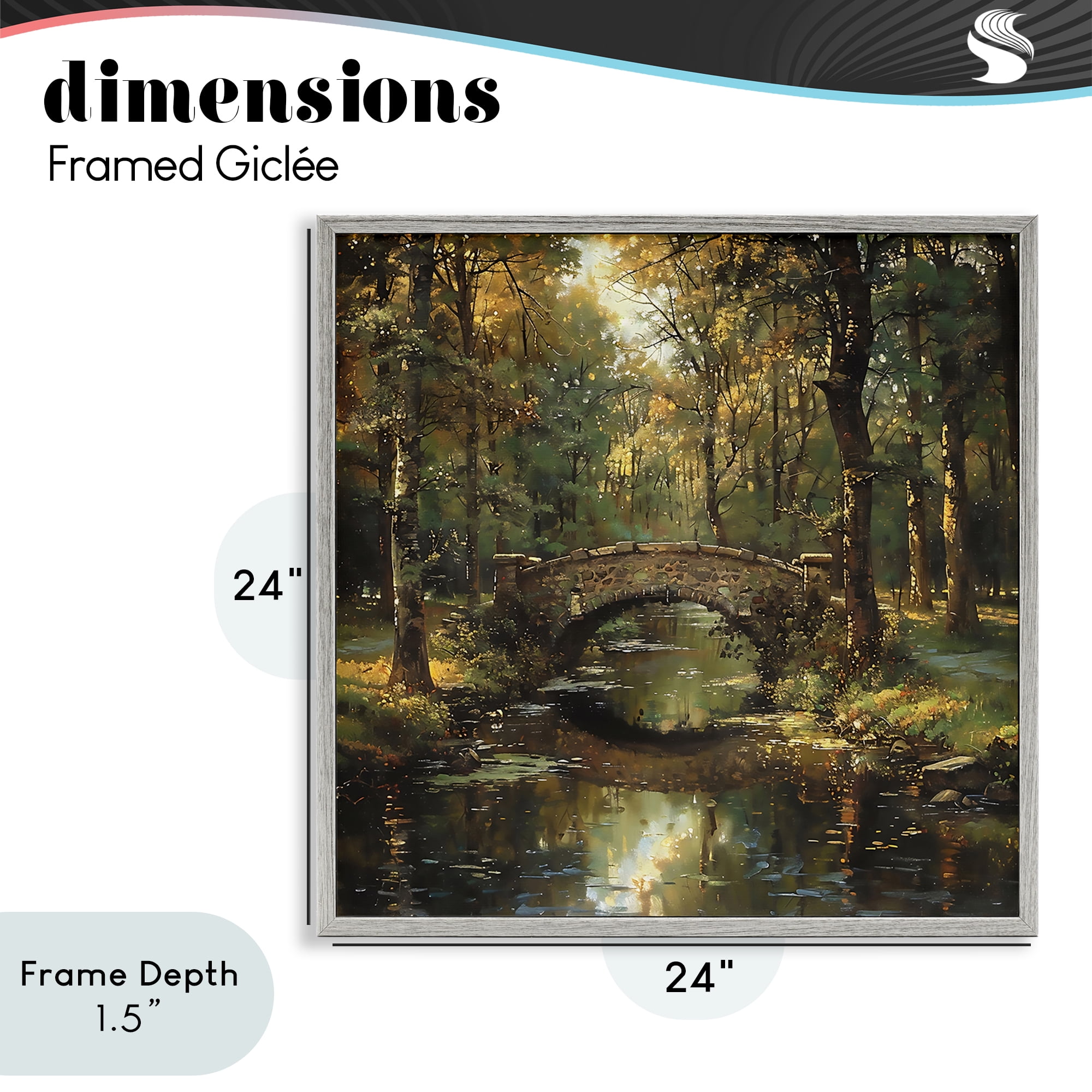 Stupell Industries Forest Bridge in Autumn Light Gray Framed Giclee Art, design by Creative Studio