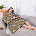 thumbnail image 5 of Oversized Wearable Blanket Hoodie,Brown Highland Cow Daisy Farmhouse Pattern Sherpa Blanket Hoodie with Super Pockets,Super Warm Fuzzy Pullover for Women & Men, 5 of 6