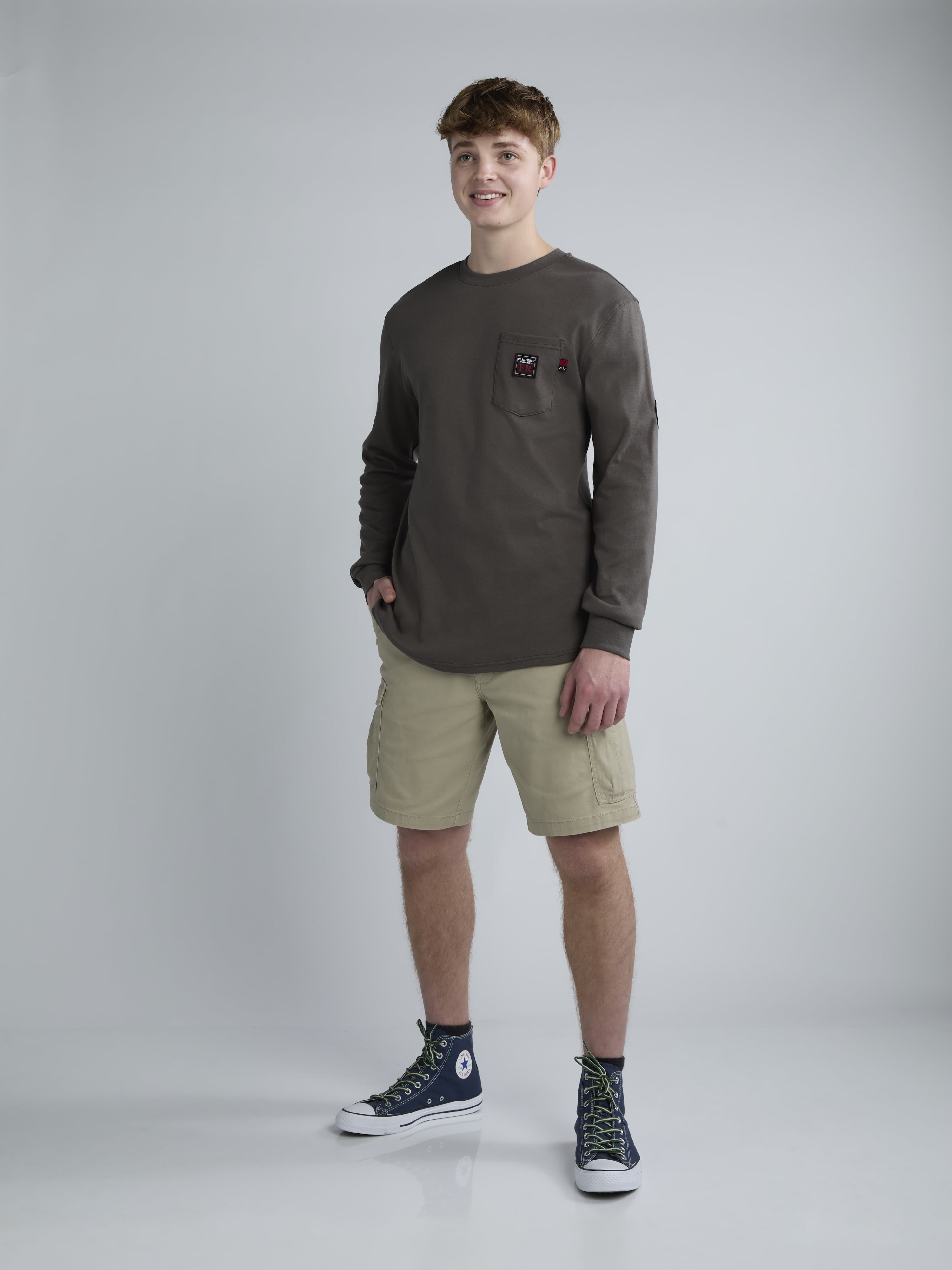 Bass Creek Outfitters Men's Flame Resistant Long Sleeve Crewneck Knit Top, Sizes M-2XL