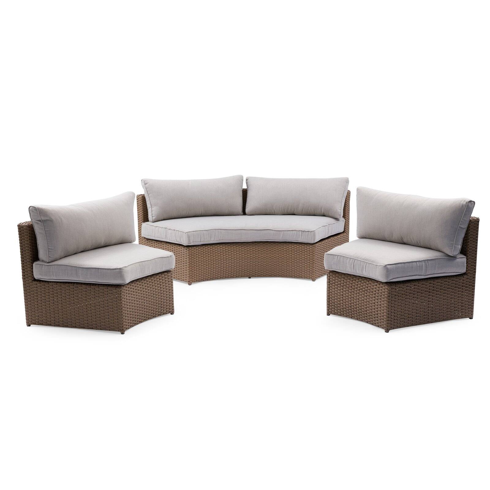 Coral Coast Myles Wicker Outdoor Loveseat And Two Armless Chairs Walmart Com Walmart Com