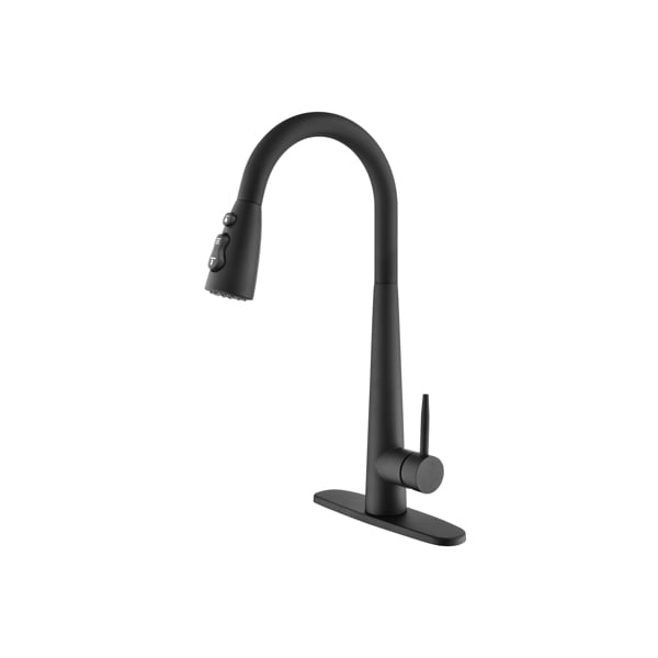 FNNMNNR Kitchen Sink Faucet with Pull Out Sprayer, Single Handle Copper