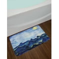 thumbnail image 2 of Landscape Bath Mat, Hills under Fairy Cloudy Sky with the Reflection of Moon Vivid Landscape Print, Non-Slip Plush Mat Bathroom Kitchen Laundry Room Decor, 29.5 X 17.5 Inches, Yellow Blue, Ambesonne, 2 of 2