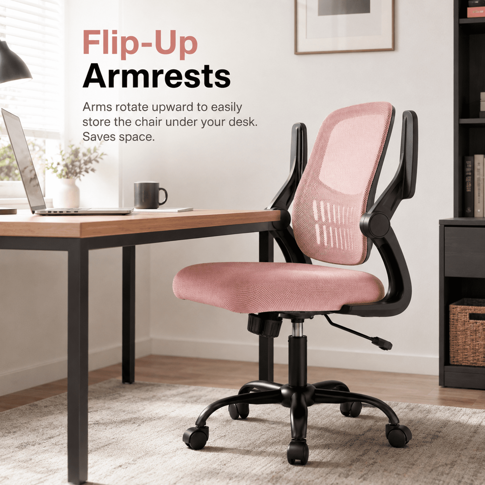 Alvantor Ergonomic Office Chair, Lumbar Support, Height Adjustable, Flip-up Armrest, Rocking Mode, 360 Swivel, Conference Room