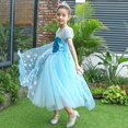 thumbnail image 4 of Elsa Robe pour Filles Enfants Robe de Princesse Halloween Cosplay Costume Fête d'Anniversaire Déguisement, 4 of 5