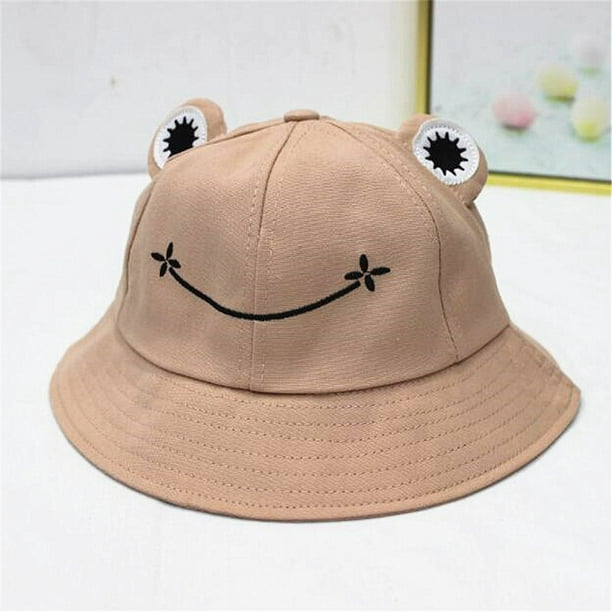 Child Frog Fishing Hat Sun Hat Summer Cotton Cute Frog Hat for Women,  52-53cm, Pink 