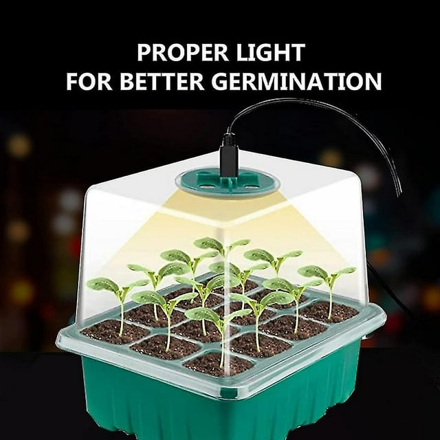 New 5pcs Mini Plant Greenhouse Kit, With Full Spectrum Solar Light, Indoor Greenhouse Grow Box With Lid And Vents