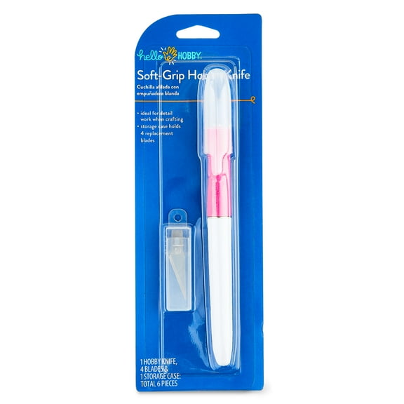 Hello Hobby Soft Grip Craft Knife, 6 Pieces, Pink