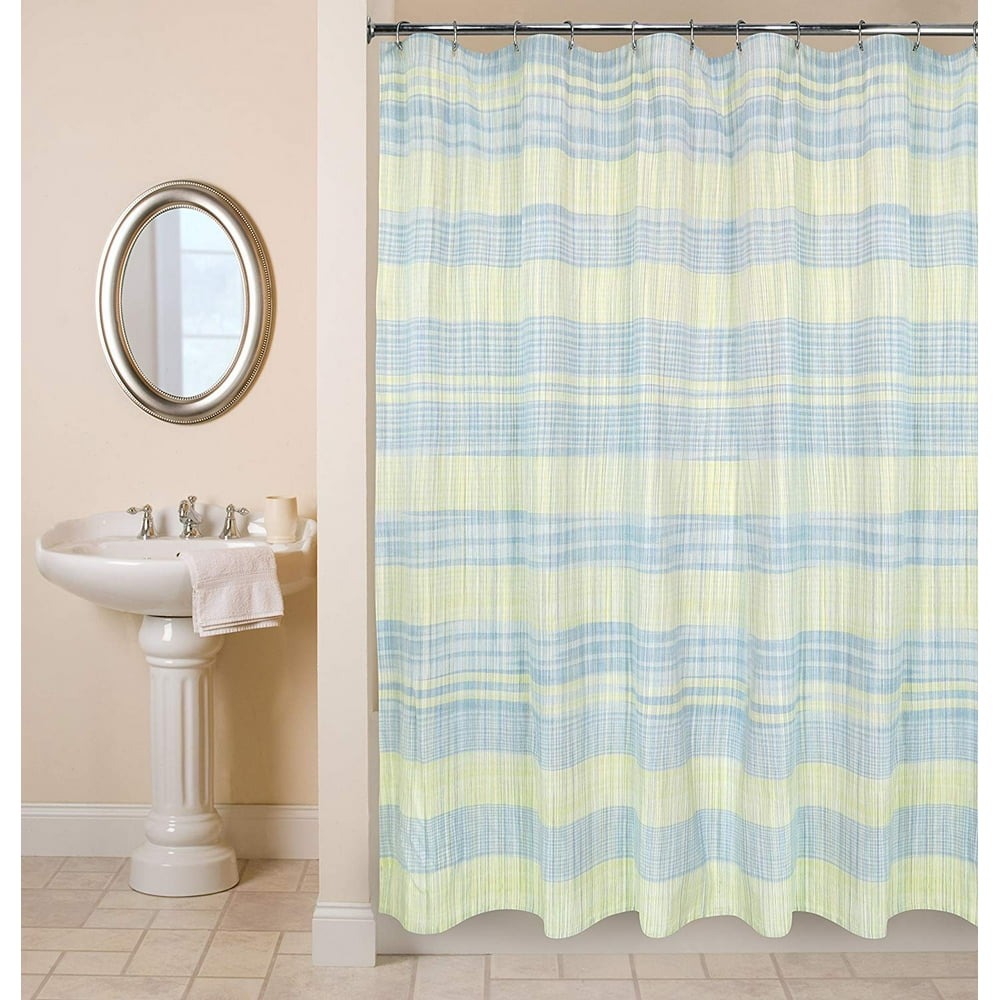 Fabric Shower Curtain Sumatra Cape Cod Horizontal Stripe Design 72 x 72