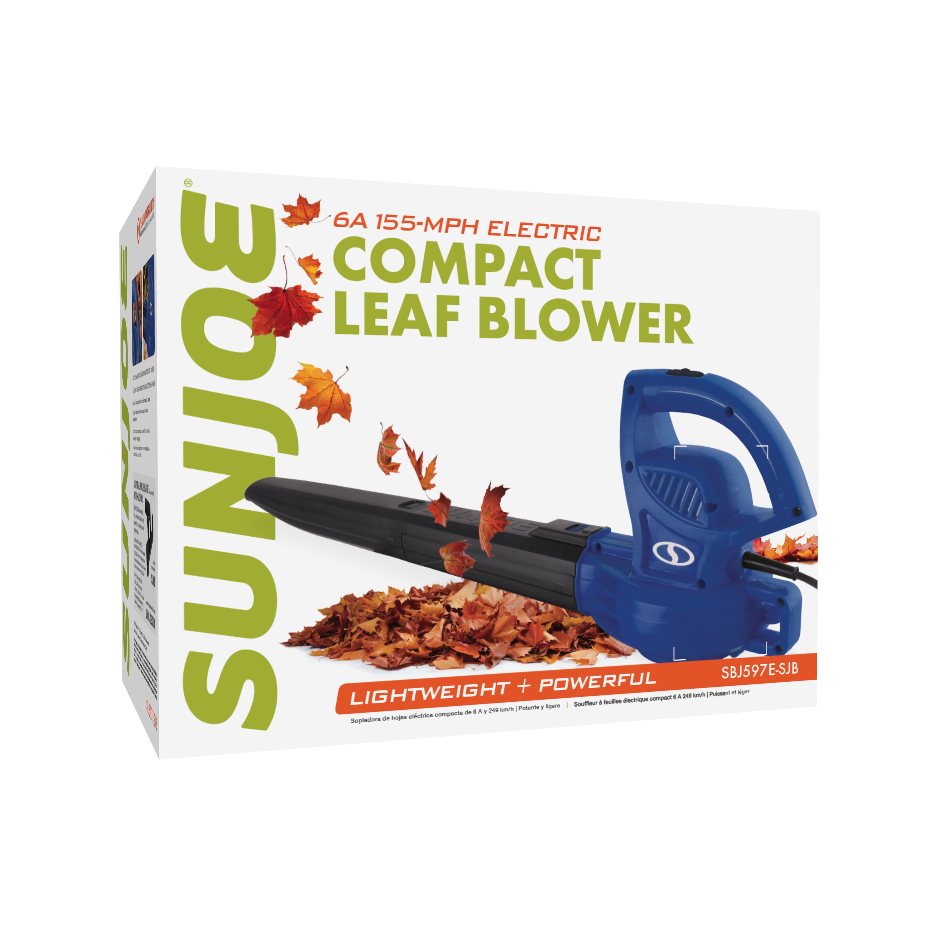 Sun Joe 6-Amp 155 mph Corded Handheld Leaf Blower, Light-Duty Lawn Tool, Blue (Open Box)