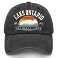 thumbnail image 6 of Lake Ontario Great Lakes Vintage Map Washed Baseball Cap for Men Women,One Size, 6 of 6
