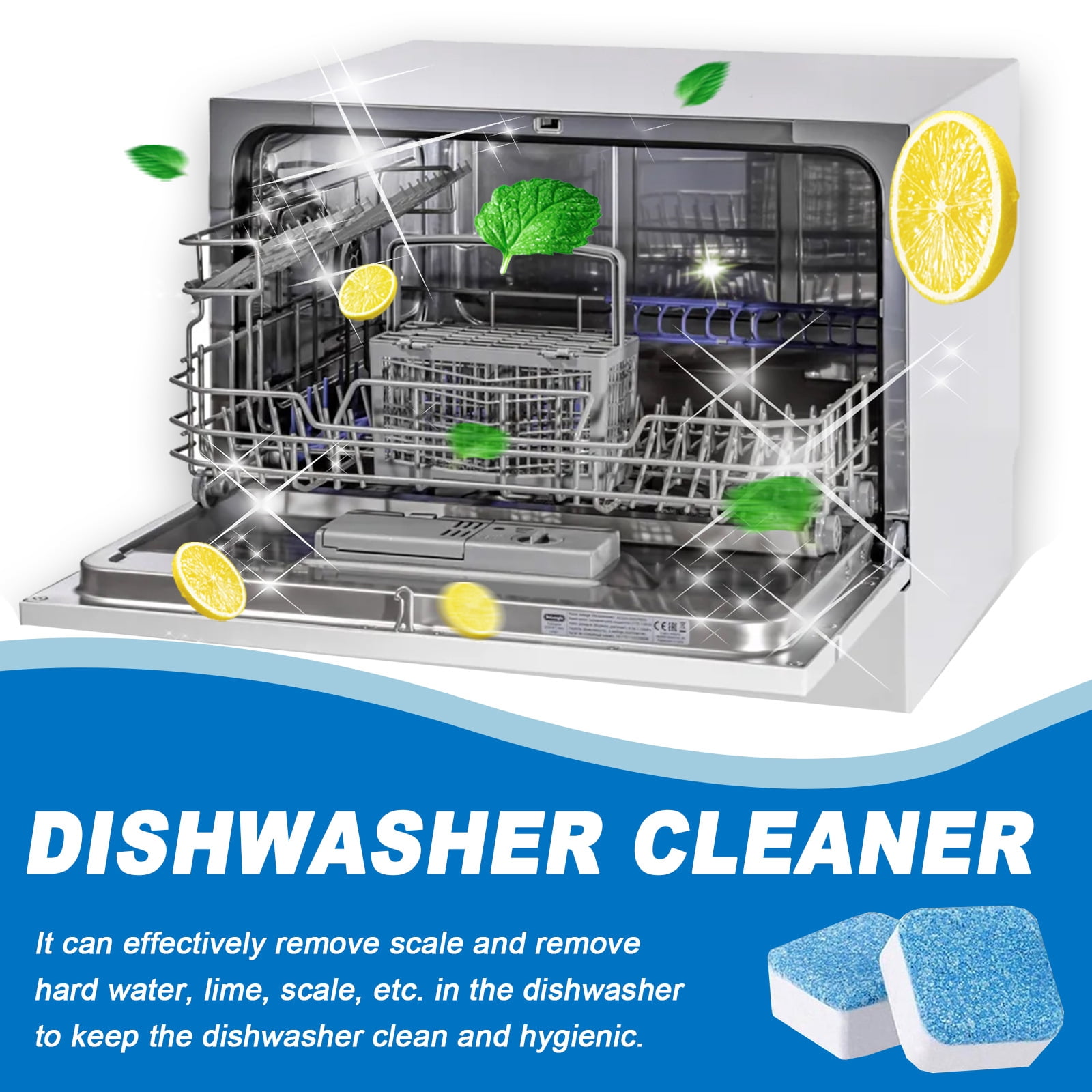 Paddsun Dishwasher Cleaner,  36 Pack Deodorizer Tablets  Deep Cleaning Descaler Pods for Dish Washer Machine Natural Limescale Remover