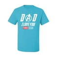 thumbnail image 2 of Wild Bobby, Dad I Love You 3000 Endgame Superhero Gift Idea, Father's Day, Men Graphic Tee, Light Turquoise, Small, 2 of 4