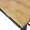 thumbnail image 2 of 60" Work Bench with 3 Drawers Storage, Wood Workbench with Steel Frame & Wheels, Work Table for Garage Home Office, 2 of 8