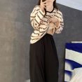 thumbnail image 2 of Tnhcen Women's Imitation Cotton Sleepwear Set Stripe print Long Sleeved Pants Pajamas Set Casual Loose Home Wear Set M-4XL, 2 of 5