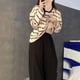 thumbnail image 5 of Puntoco Conjuntos de pijama cómodos para mujer, ropa de dormir con cojín en el pecho para mujer, conjunto de pantalones largos y mangas largas de algodón de imitación y primavera, informal, holgad, 5 of 5