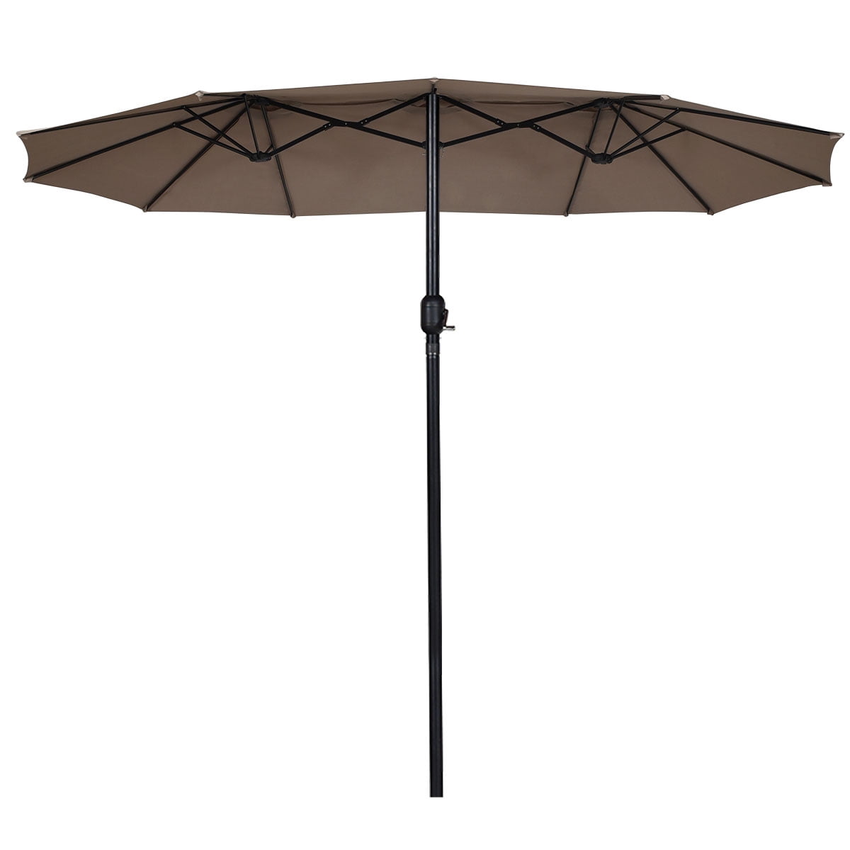 15' Patio Umbrella DoubleSided Outdoor Shade Offset Tan