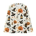 thumbnail image 6 of Jiueut Halloween Pumpkin Ghost Sweatshirt Cute Tops for Girls 11-12T Years Old Girls Casual Teenager Girl Clothes Sweaters Oversized Hoodies for Teen Girls School Dance Field Trip, 6 of 7