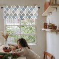 thumbnail image 6 of Moroccan Geometric Curtains for Bedroom Living Room, Gray Roman Shades for Windows Farmhouse Curtains & Drapes Aesthetic Cafe Curtains Rod Pocket Valances for Kitchen Window Curtains Over Sink 54x18in, 6 of 6