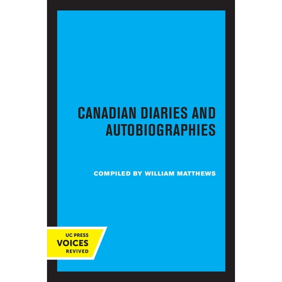 Canadian Diaries and Autobiographies, (Paperback)