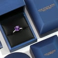 thumbnail image 5 of Gem Stone King 10K White Gold Purple Amethyst and Lab Grown Diamond Engagement Ring for Women | 2.30 Cttw | Round 9MM | Gemstone February Birthstone | Available in Size 5,6,7,8,9, 5 of 6