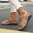 thumbnail image 3 of Orthopedic Sandals For Women 2026,Flower Arch Support Flat Wedge Sandal Open Toe Ankle Strap Wide Width Summer Slippers Walking Comfortable Flip Flops Slip-On Beach Casual Dressy Shoes, 37, 3 of 3