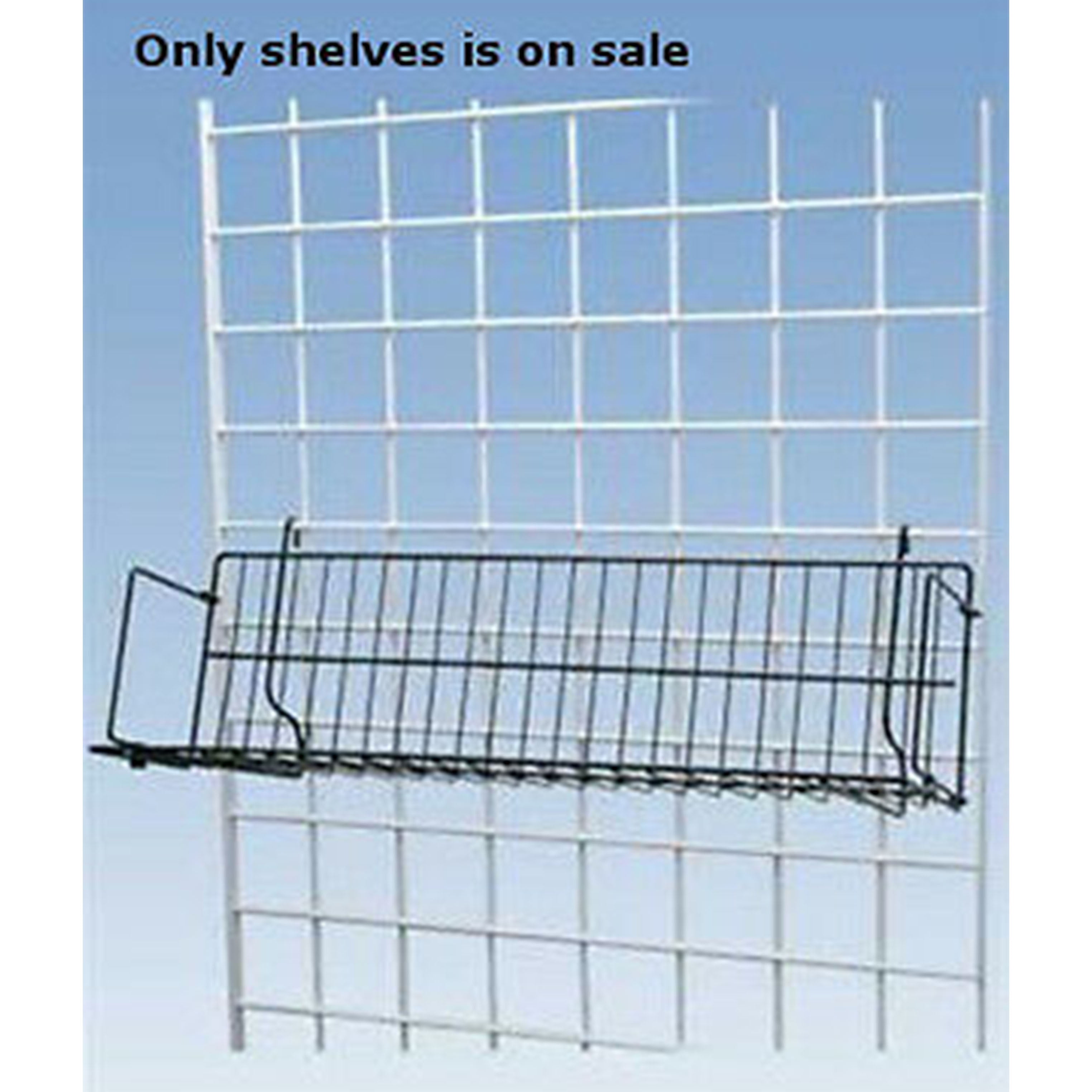 6 Pack Cassette Shelves in Black 24 L x 6 D x 6.5 H Inches for Grid