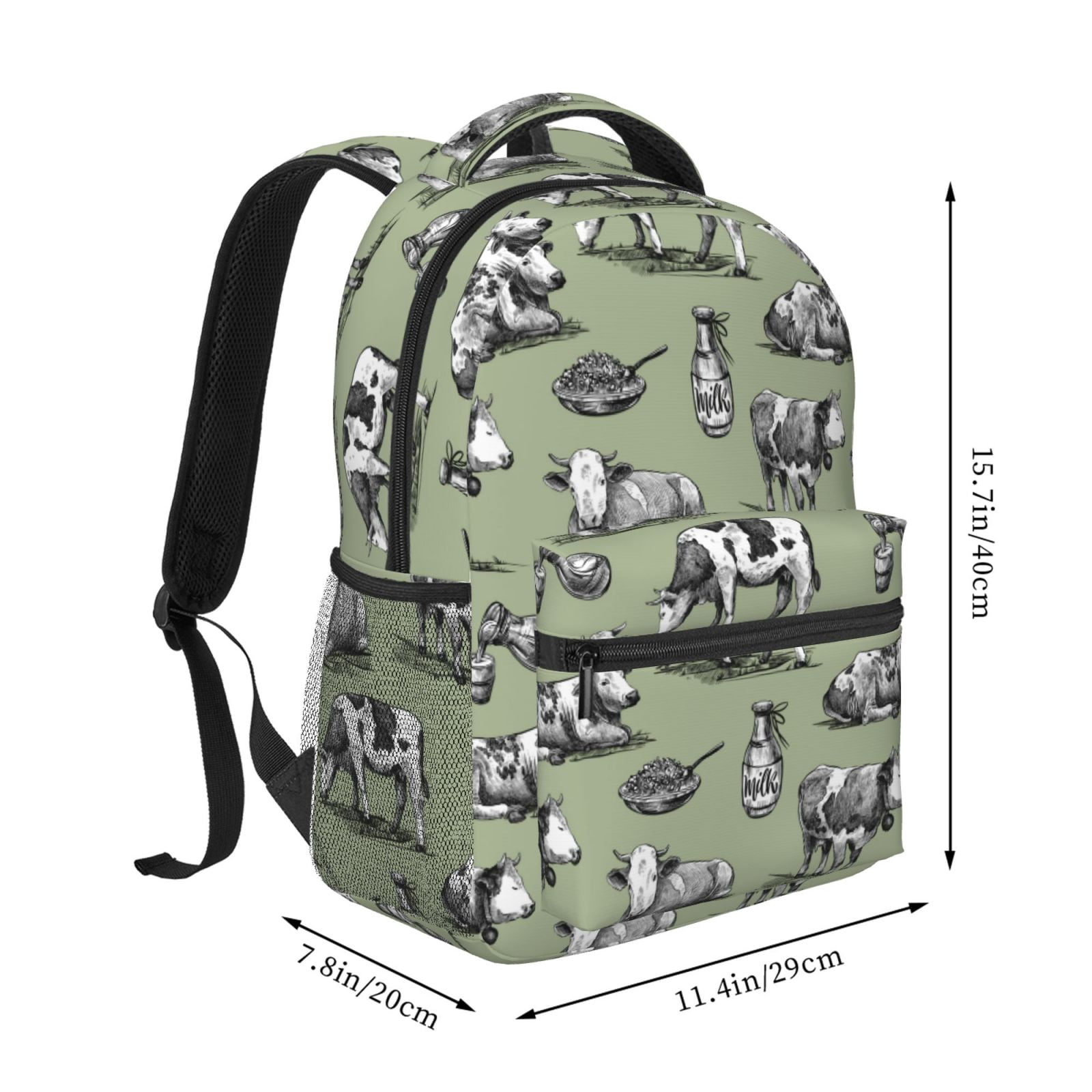 Horeoi Farm Cows Print Eco-Friendly Lightweight Student Backpack for School Travel - Ergonomic Padded Laptop Compartment & Multi-Pocket Design