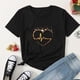 thumbnail image 2 of Camisetas de cuello redondo para mujer Camisetas con estampado de corazón Camisetas de manga corta Blusa Tops Fridja gope1515, 2 of 5