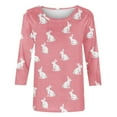 thumbnail image 5 of Jinhomg Fashion Easter Shirts for Women Cute Bunny Rabbit Graphic Holiday Blouses Casual 3/4 Sleeve Crew Neck Tunic Tops Easter Day Celebration T-Shirts 90 off Clearance Sale Hot Pink XXXXXL, 5 of 6