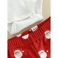 thumbnail image 6 of My First Christmas Baby Girl Outfit 3 6 12 18 Months Ribbed Romper Onesie+Santa Flared Pants+Headband Newborn 1st Christmas Clothes, 6 of 7