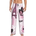 thumbnail image 2 of Lsque Eiffel Tower and Butterflies Print Men's Pajama Pants, Lounge Pant - Comfortable Home Wear,Elastic Waistband, Stylish Design-Medium, 2 of 9