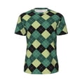 thumbnail image 6 of Rocae Green Squares for Men's Mesh Quick-Dry Short Sleeve Workout T-Shirt,Mens Crew Neck Tee Lightweight Soft Classic T Shirts 4X-Large, 6 of 9