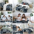 thumbnail image 5 of Vintage Miu Deer Bedding Duvet Cover Set Twin Size 4 Pieces Geometric Patchwork Plaid Abies Bedding Set with Zipper Closure, 1 Comforter Cover 68x86 Inches 1 Flat Sheet & 2 Pillow Cases, 5 of 7