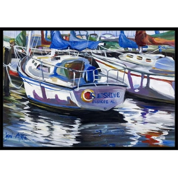 Sunshine Sailboat Indoor & Outdoor Mat- 18 x 27 in.