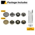 thumbnail image 3 of Uxcell 24Set 15mm Leather Snap Fastener Kit with 4 Install Tools, Gun/Bronze, 3 of 6