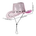 thumbnail image 2 of Slccxzc Sparkly Sequin Cowboy Hat Glitter Western Party Hat, 2 of 7