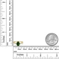 thumbnail image 6 of Gem Stone King 10K Yellow Gold Green Chrome Diopside and White Topaz 3-Stone Ring for Women | 1.48 Cttw | Oval 8X6MM | Gemstone Birthstone | Size 5, 6 of 6