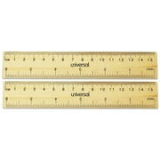 Flat Wood Ruler, Standard/metric, 6" Long | Bundle of 5 Packs