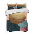 thumbnail image 2 of Boho Geometric Twin XL Size Down Alternative Comforter, Lightweight Comforter Quilt Bedding Set with Pillow Shams Modern Abstract Gold Circle Art All Seasons Bed Comforter Duvet Insert 68"x98", 2 of 7
