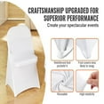 thumbnail image 4 of VEVOR White Stretch Spandex Chair Covers - 12 PCS  Folding Kitchen Chairs Cover  Universal Washable Slipcovers Protector  Removable Chair Seat Covers  for Wedding Party Dining Room Banque, 4 of 5