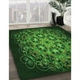 thumbnail image 2 of Ahgly Company Indoor Round Patterned Dark Lime Green Area Rugs, 4' Round, 2 of 6