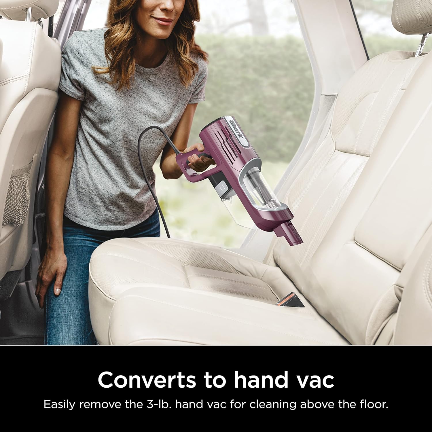 Restored Shark HZ702 Ultralight PetPro Corded Stick Vacuum with PowerFins HairPro Odor Neutralizer Technology, Wine Purple, 0.37 L Capacity (Refurbished)