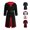 A-Black188, variant on Mens Fantasy Warrior Theme Long Tunic Belted Waist Split Front Fantasy Party Long Robe
