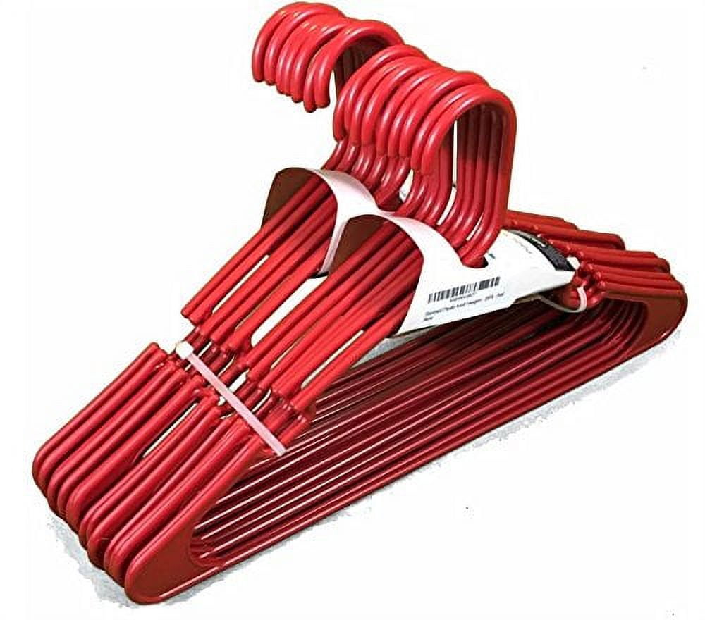 Mainstays Clothing Hangers 10 Pack Red Durable Plastic