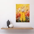 thumbnail image 2 of Rabbit in a Yellow Rain Mac Oil Painting Bright Floral Meadow Kids Bedroom Nursery Large Wall Art Poster Print Thick Paper 18X24 Inch, 2 of 5