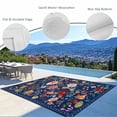 thumbnail image 3 of Navy Blue Flowers Outdoor Rug for Patio/Deck/Porch, Non-Slip Large Area Rug 4 x 6 Ft, Spring Vintage Floral Leaves Farmhouse Indoor Outdoor Rugs Washable Area Rugs, Camping Rug Carpet Runner, 3 of 8