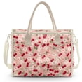 thumbnail image 2 of ZUXONGSY Cherry Blossom Cherry Print Clear PVC Tote Bag for Women, Large Oversize Lightweight Waterproof Shoulder Purse with Zipper, Daily Shopper Bag for Work Commute and Shopping, 2 of 7